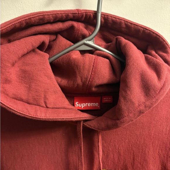 Supreme Maroon Hoodie for Men - Picture 3 of 6
